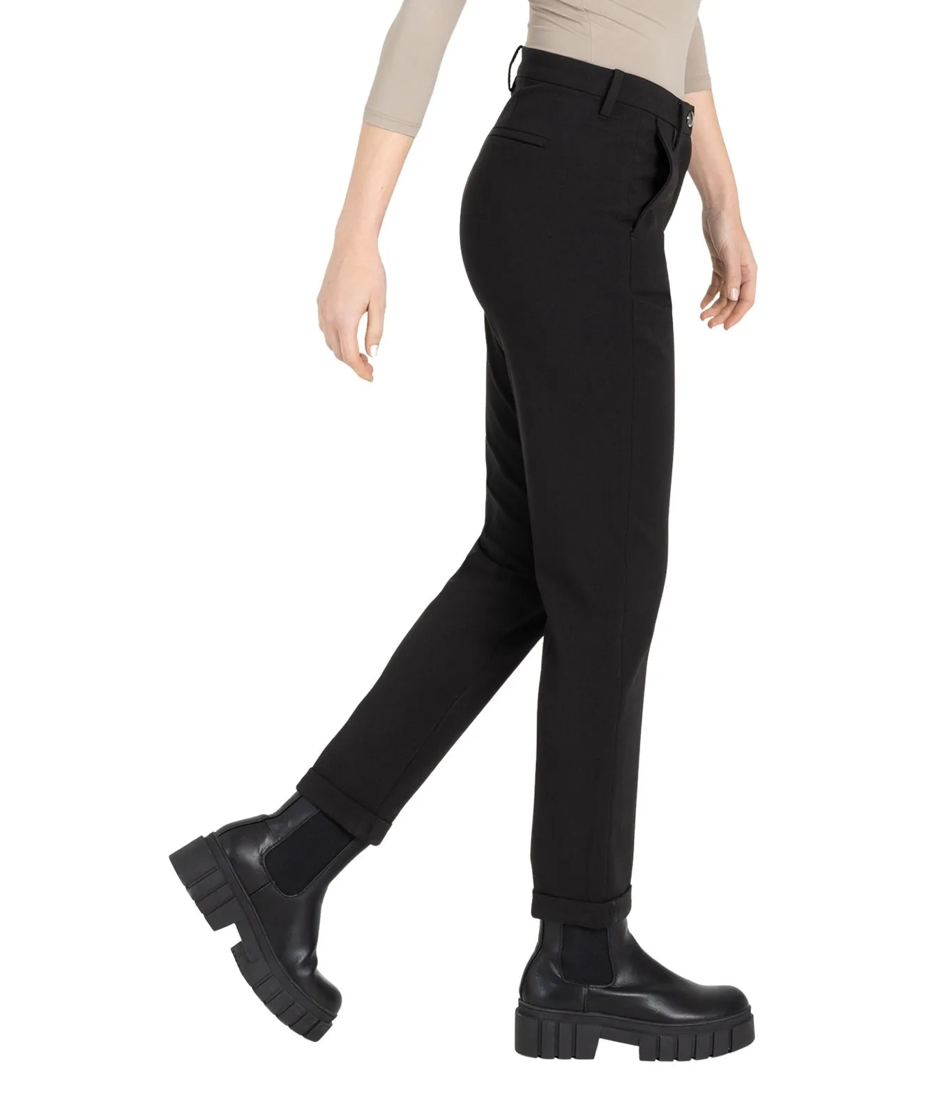 Damen Hose Chino Turn Up von MAC in Black