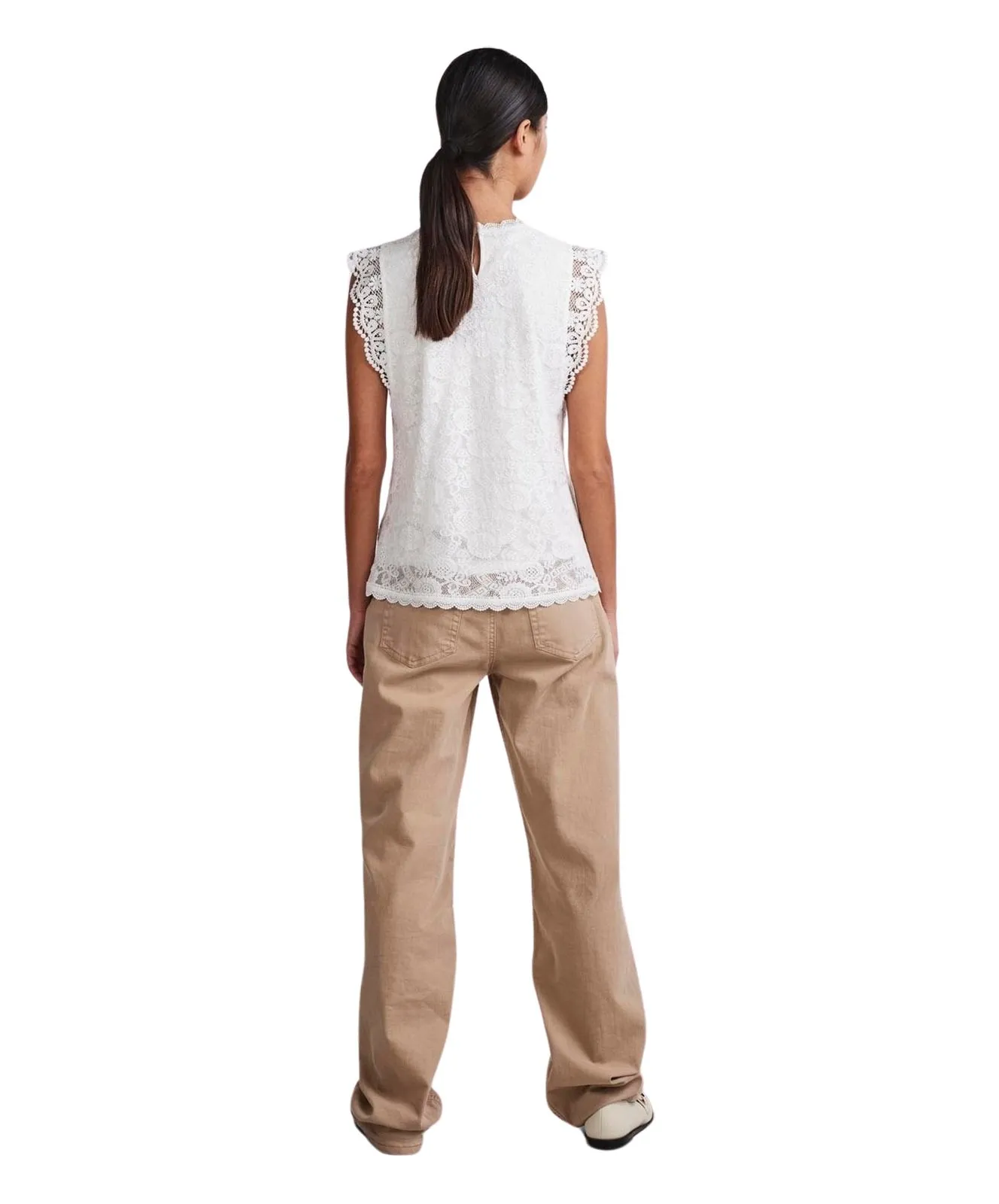 Damen Shirt Olline von Pieces in Cloud Dancer