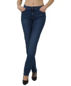 Pioneer Damen-Jeans Regular Fit Kate in Mittelblau