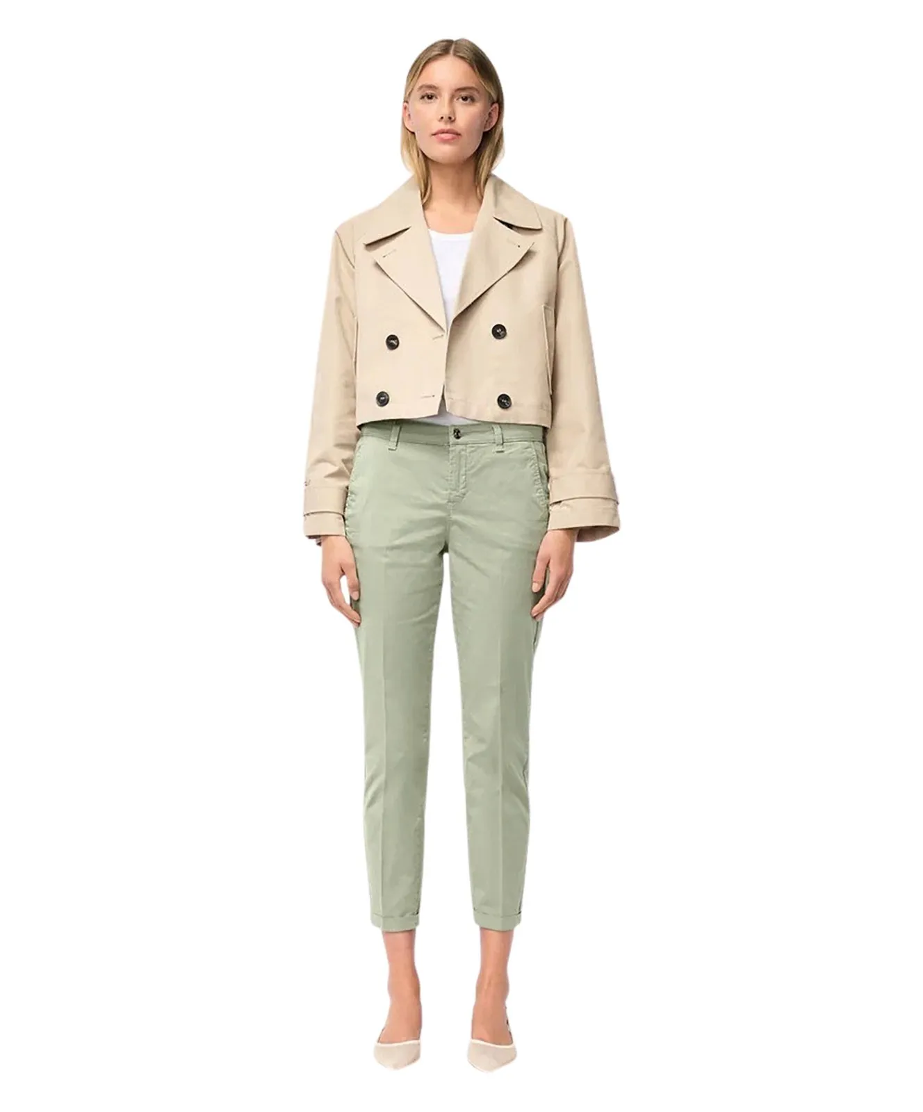 Damen Hose Chino Turn Up von MAC in Dried Rosemary