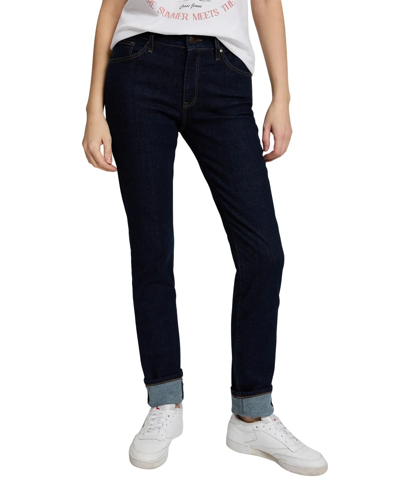 Damen Jeans Anya von Cross in Deep Blue