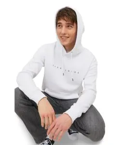 Jack & Jones Kapuzenpullover Star in Weiß mit Kordelzug