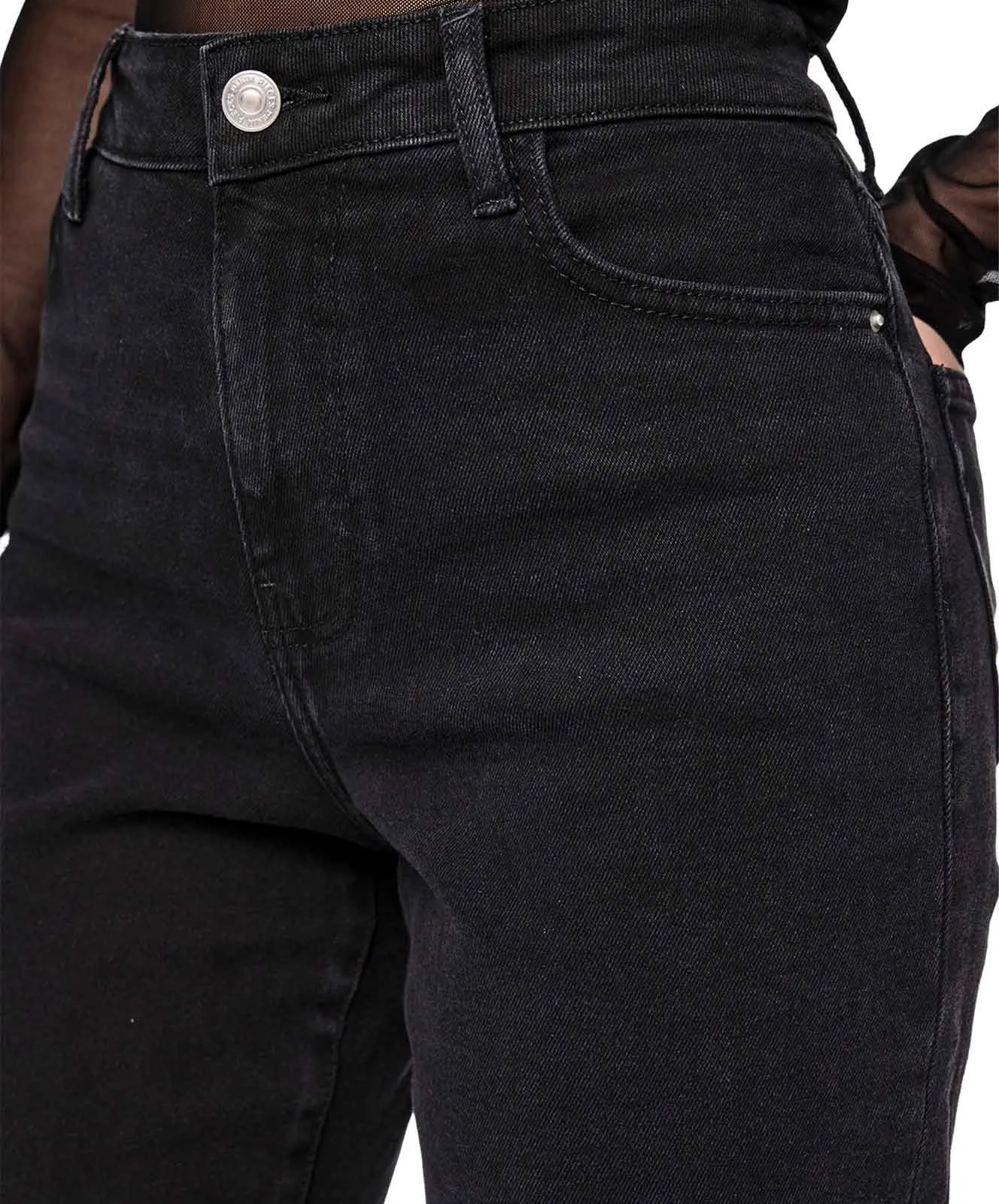 Damen Jeans Kelly von Pieces in Black Denim