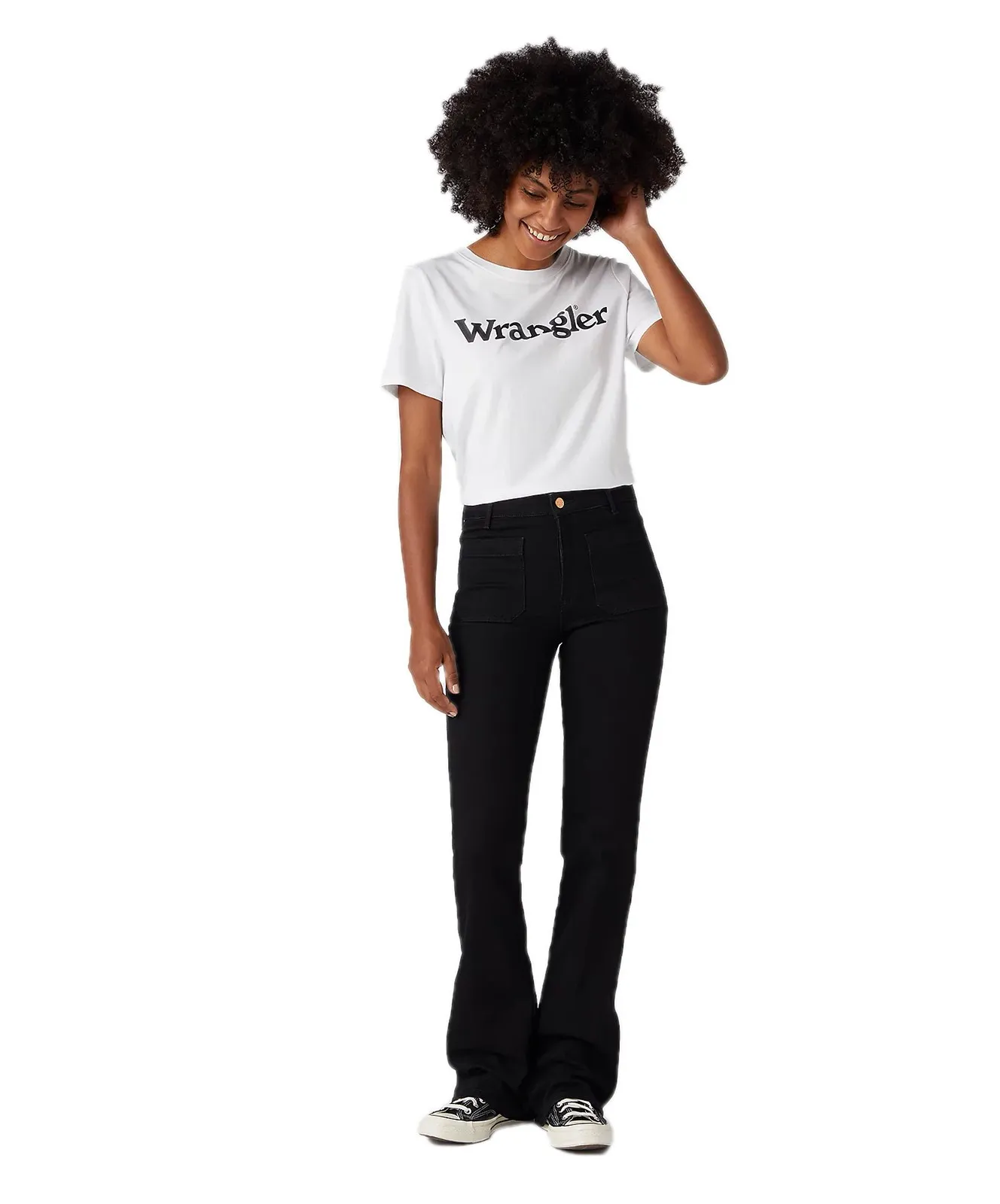 Damen Jeans Flare Retro von Wrangler in Black