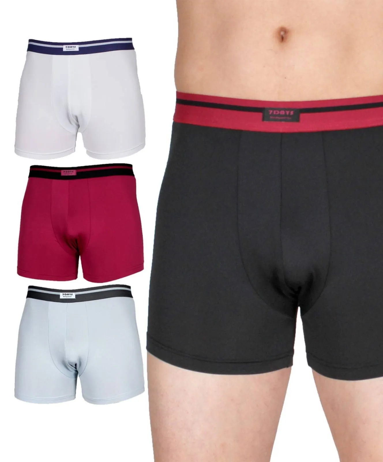 Herren Unterwäsche Herren Microfaser-Retropants im 4er-Pack von 7DAYS Bodywear in Mehrfarbig