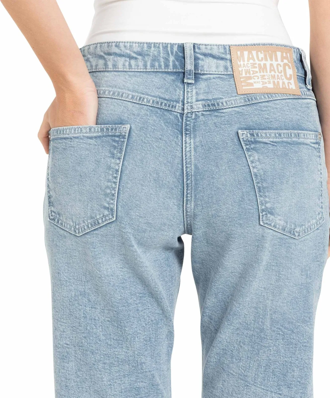 Damen Jeans Straight von MAC in Coal Blue Random Wash