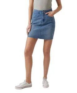 Vero Moda Jeansrock Rosie mit hoher Taille in Used Look