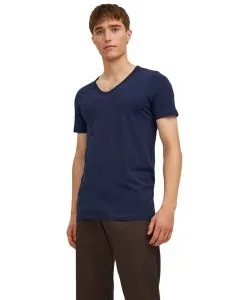 Jack & Jones T-Shirt Basic V-Neck in blauem Navy