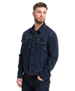 CROSS Jeansjacke mit Regular Fit in Schwarzblau
