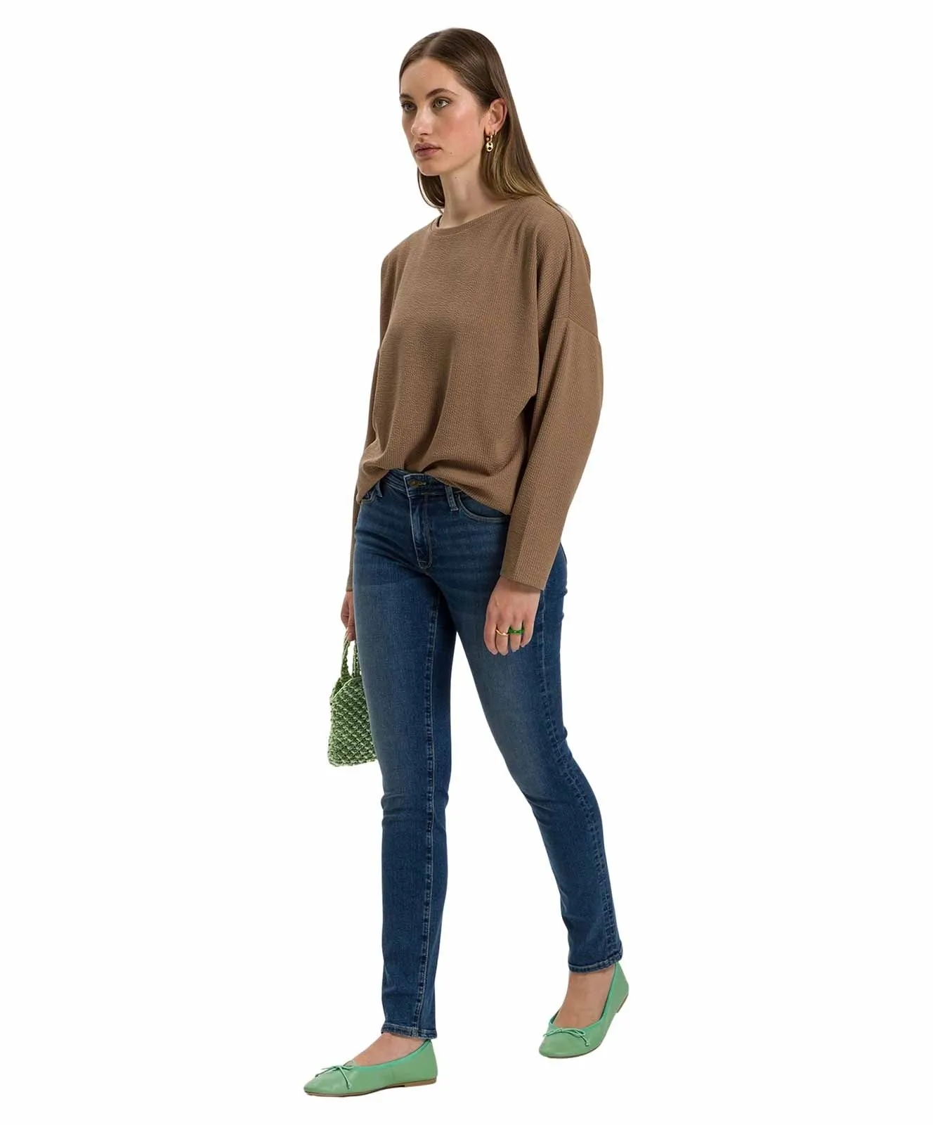 Damen Jeans Anya von Cross in Mid Blue Used