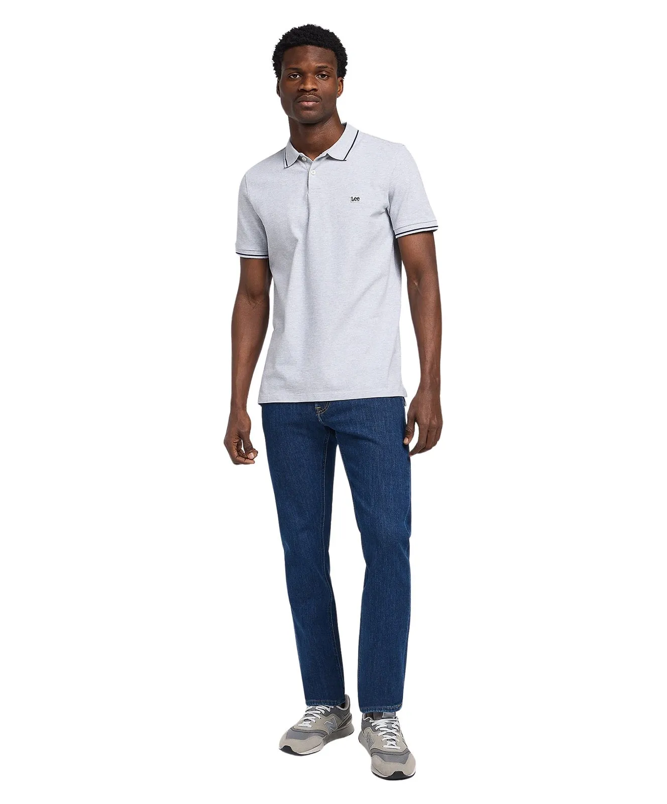 Herren Shirt Pique Polo von Lee in Sharp Grey Mele