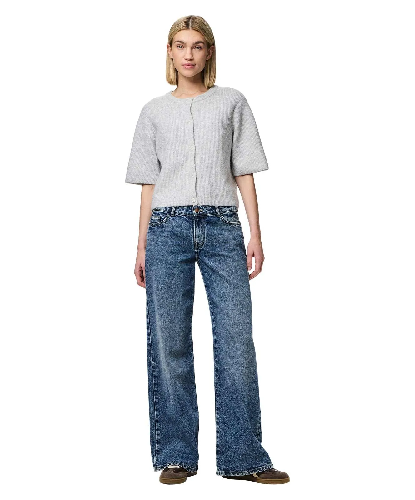 Damen Jacke Silly von Pieces in Light Grey Melange
