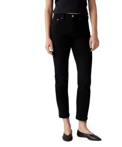 Levi's 501 Crop Jeans mit hoher Taille in Black Sprout
