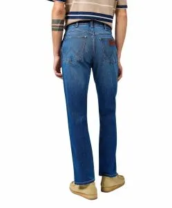 Wrangler River Jeans Straight Fit Blau Outlaw Waschung