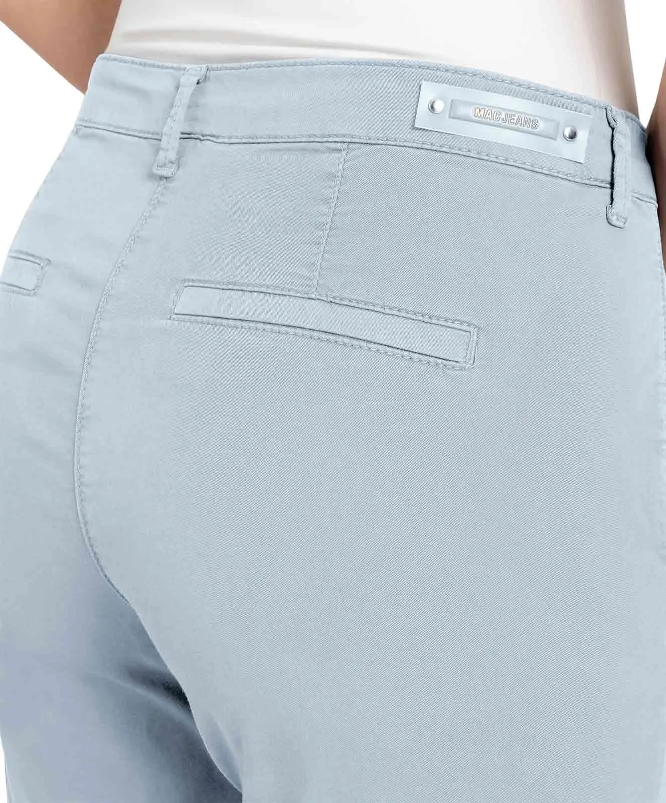 Damen Hose Chino Turn Up von MAC in Ice Blue
