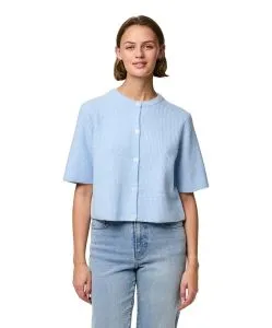 Pieces Cardigan Silly mit Rundhals in Hellblau