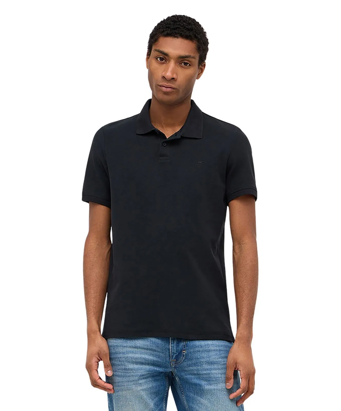 Herren Shirt Polo Shirt von Mustang in Black