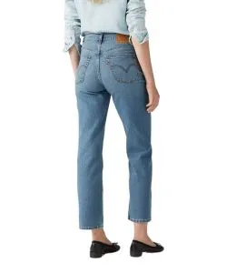 Levi's Ribcage Straight Jeans in Mittelblau mit Knöchellänge