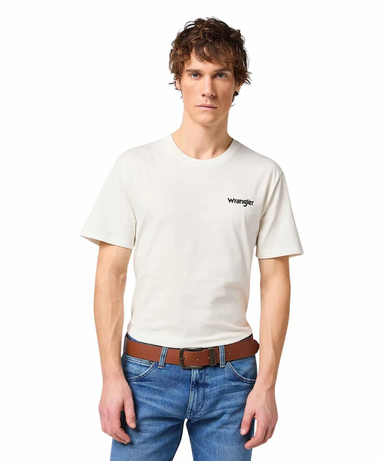 Herren Gürtel Metal Loop von Wrangler in Cognac