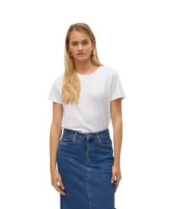 Vero Moda Basic T-Shirt Paula in weißen Bright White
