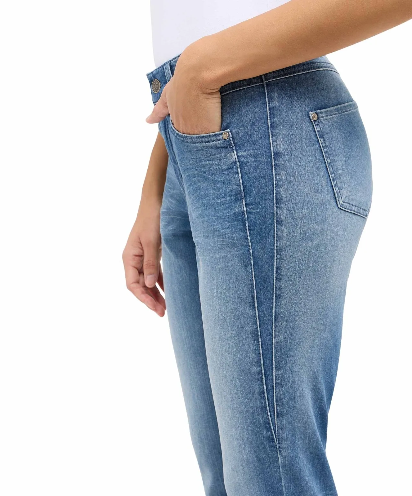 Damen Jeans Ornella Seam von Angels in Light Blue Random Used