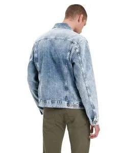 Cross Jeansjacke Regular Fit in blauer Used-Optik