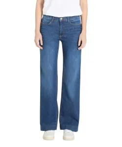 MAC Wide Leg Jeans in Fashion-Blue mit Bügelfalte