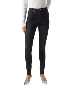 Vero Moda Sophia Jeans mit hohem Bund in Dunkelgrau
