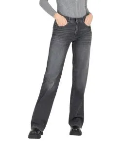 MAC Wide Leg Jeans mit Bügelfalte in Grau