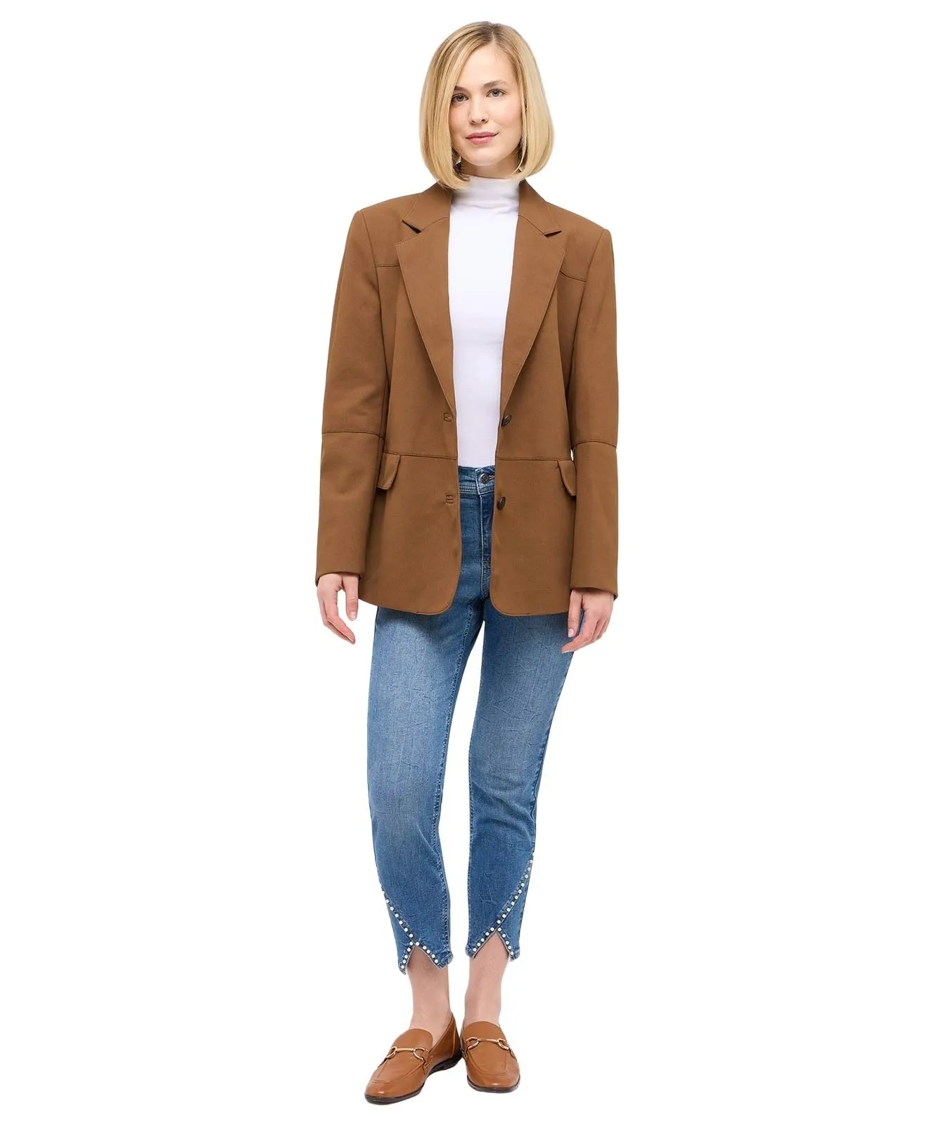 Damen Jeans Ornella Detail Pearl von Angels in Mid Blue Random Used