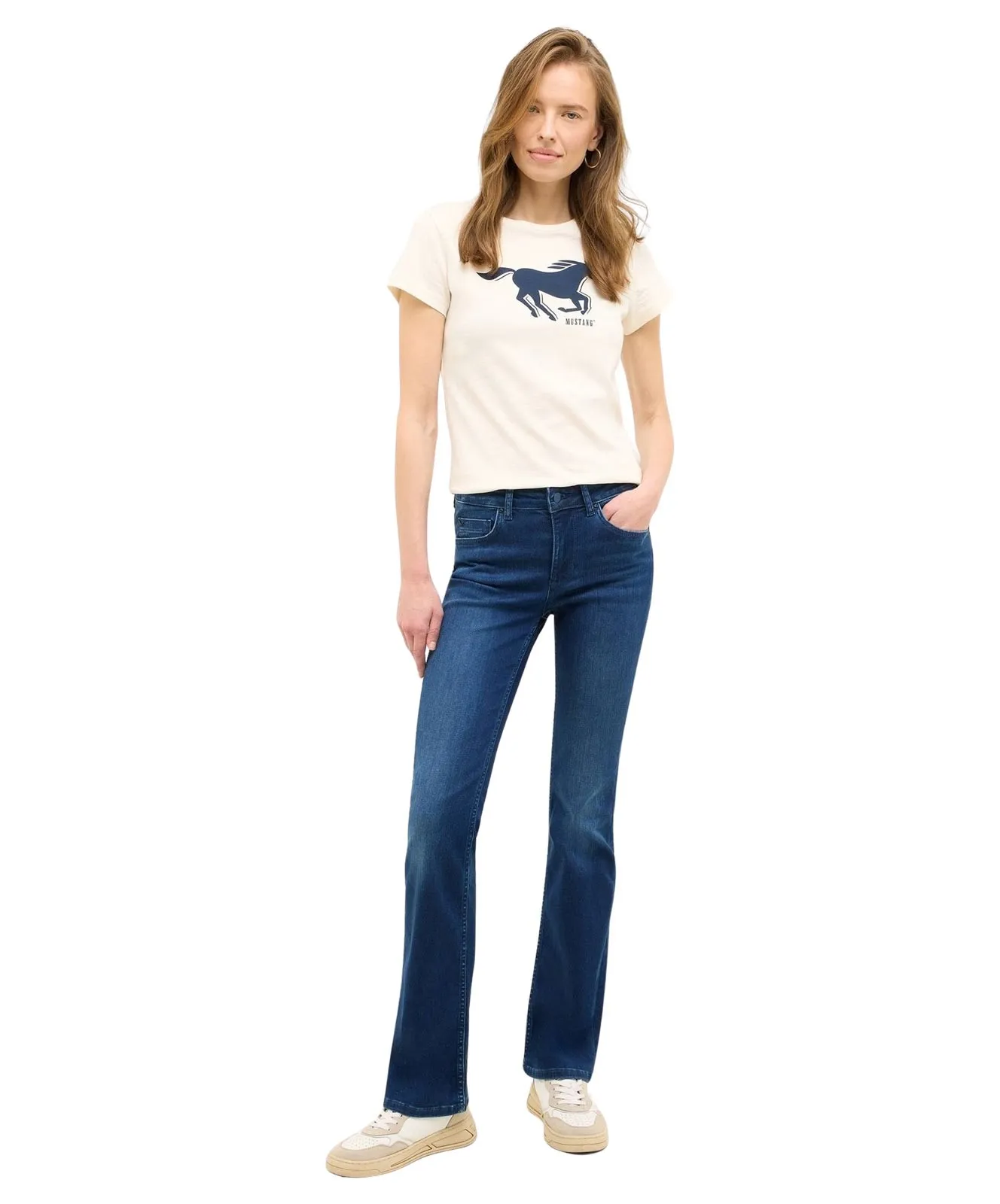 Damen Jeans Shelby Slim Boot von Mustang in Mittelblau