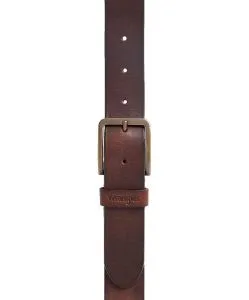 Wrangler Ledergürtel aus Anilin-Rindsleder in Braun