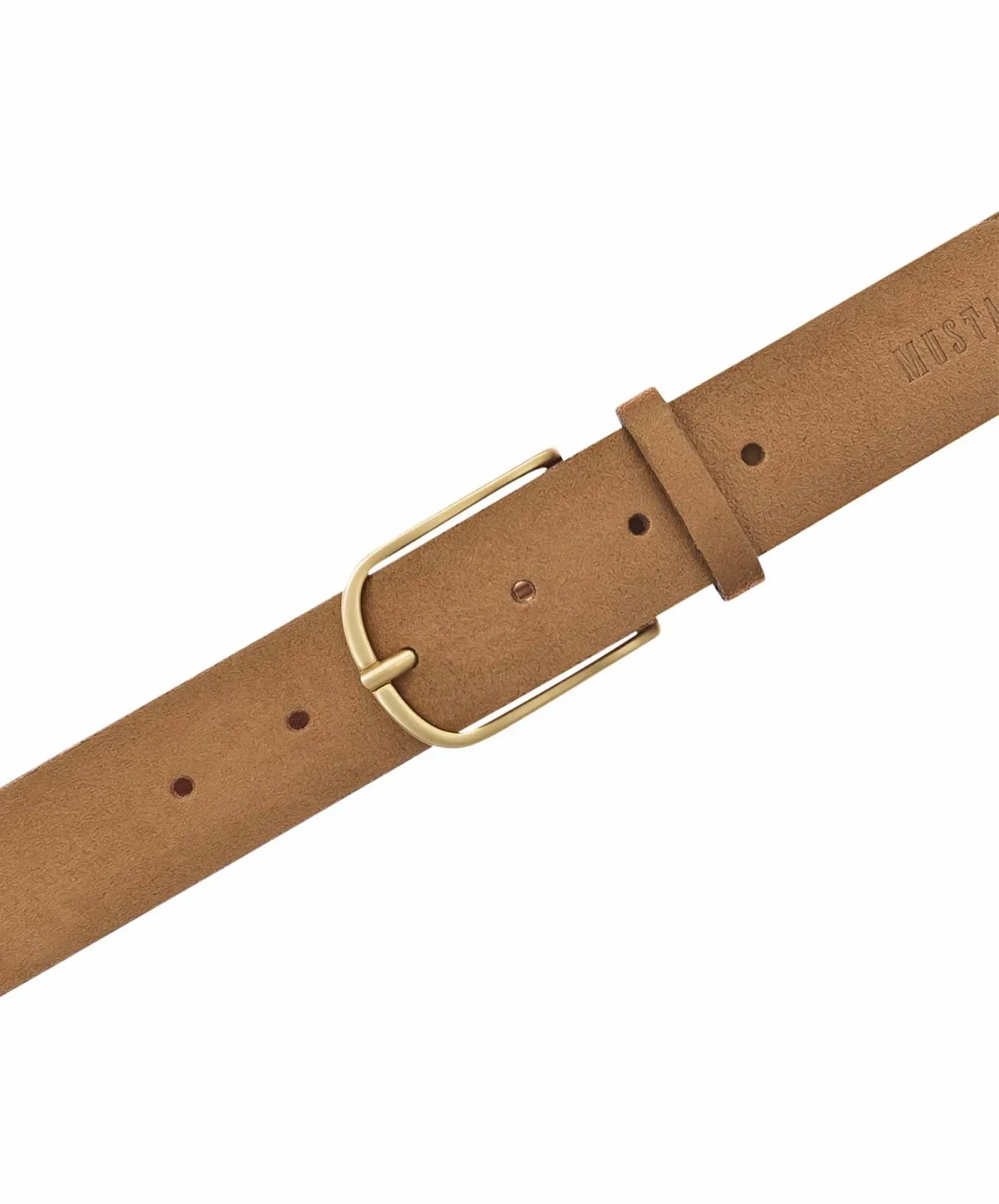 Damen Gürtel 35mm Veloursgürtel mit Airbrushkante von Mustang in Cognac