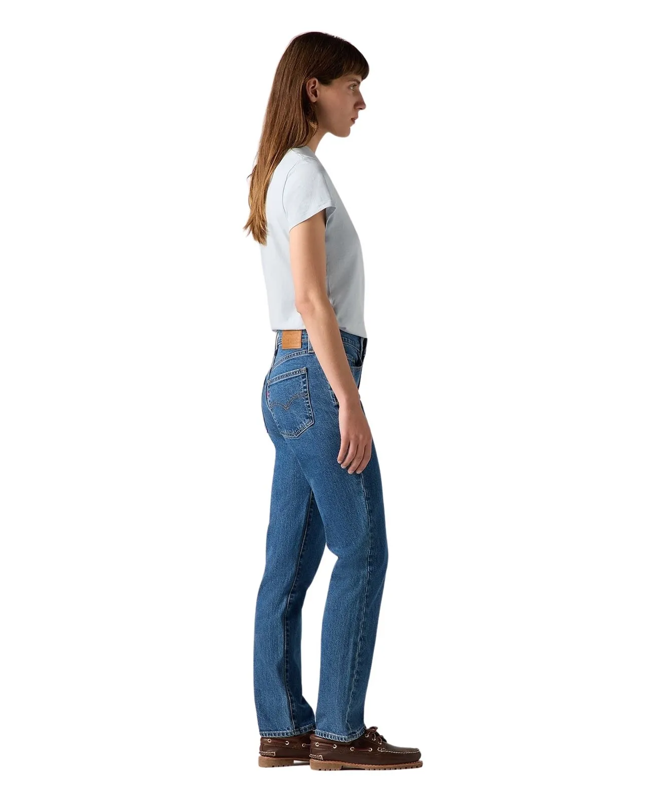 Damen Jeans 724 High Rise Straight von Levis in Mosey Mid Stone