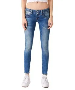 LTB Julita X - Hautenge Jeans in mittelblauer Used Look