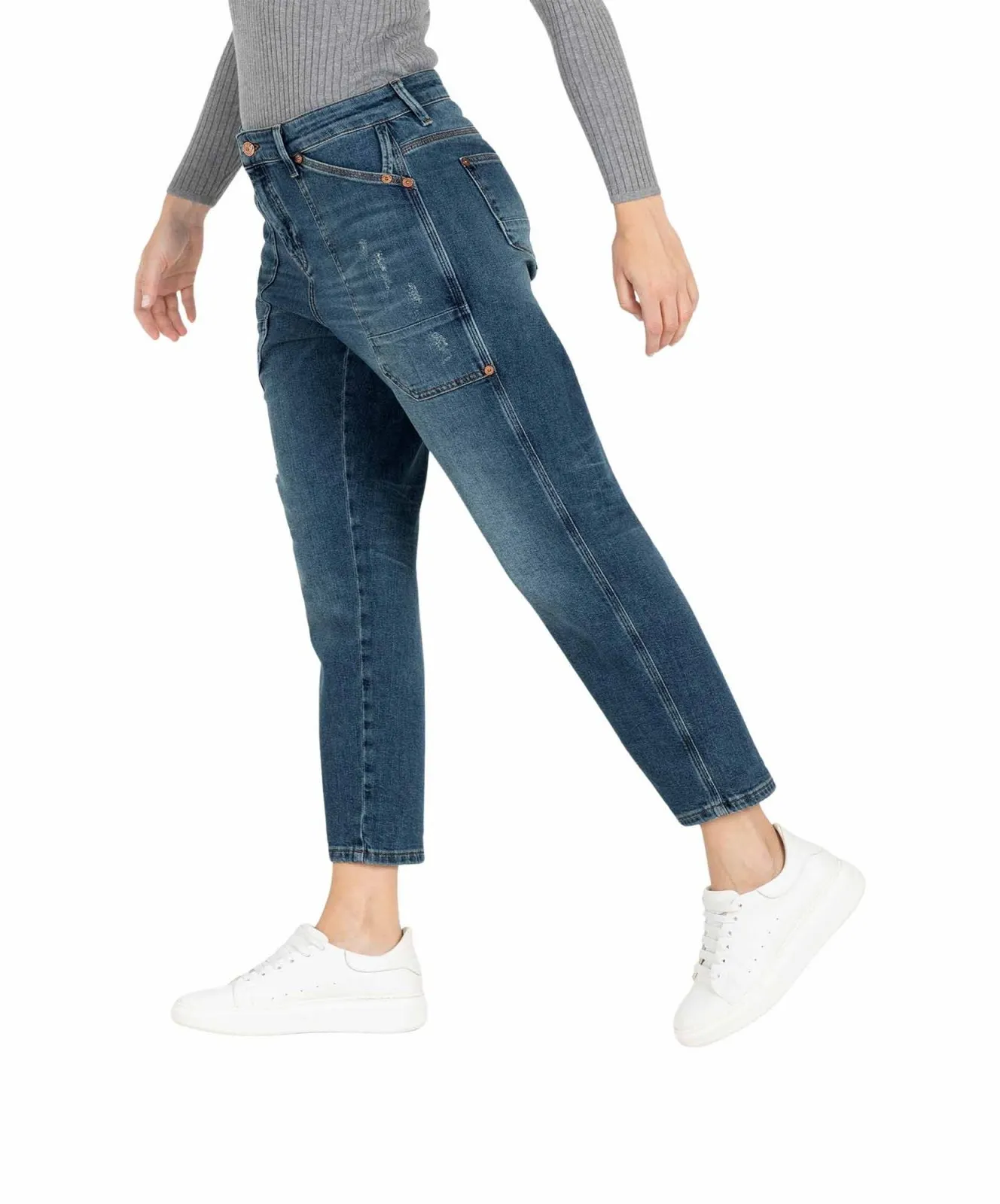 Damen Jeans Iowa Baggy von MAC in Mid Blue Chic Wash