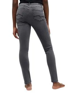Angels Jeans Straight Fit Cici in grauer Used-Waschung