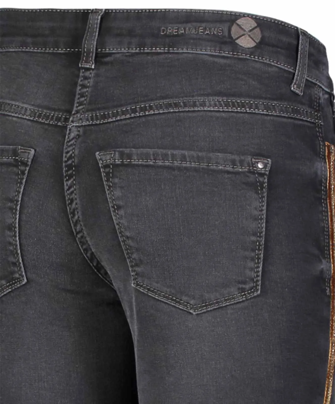 Damen Jeans Dream Slim Denim Chain von MAC in Black Slight Used Wash