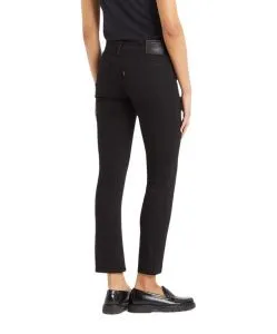 Levi's 712 Slim Jeans in Schwarz mit hohem Bund