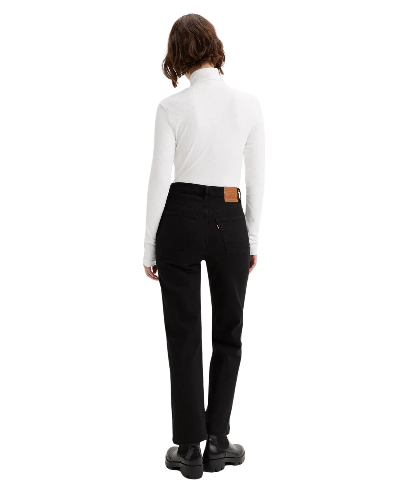 Damen Jeans Ribcage Straight Ankle von Levis in Black Heart