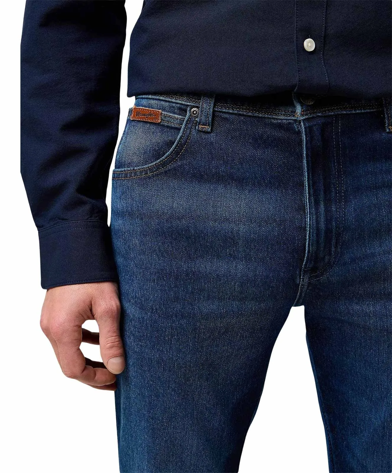 Herren Jeans Texas Slim von Wrangler in Fog