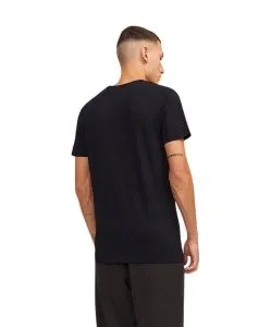 Jack & Jones Basic T-Shirt mit V-Neck in Schwarz
