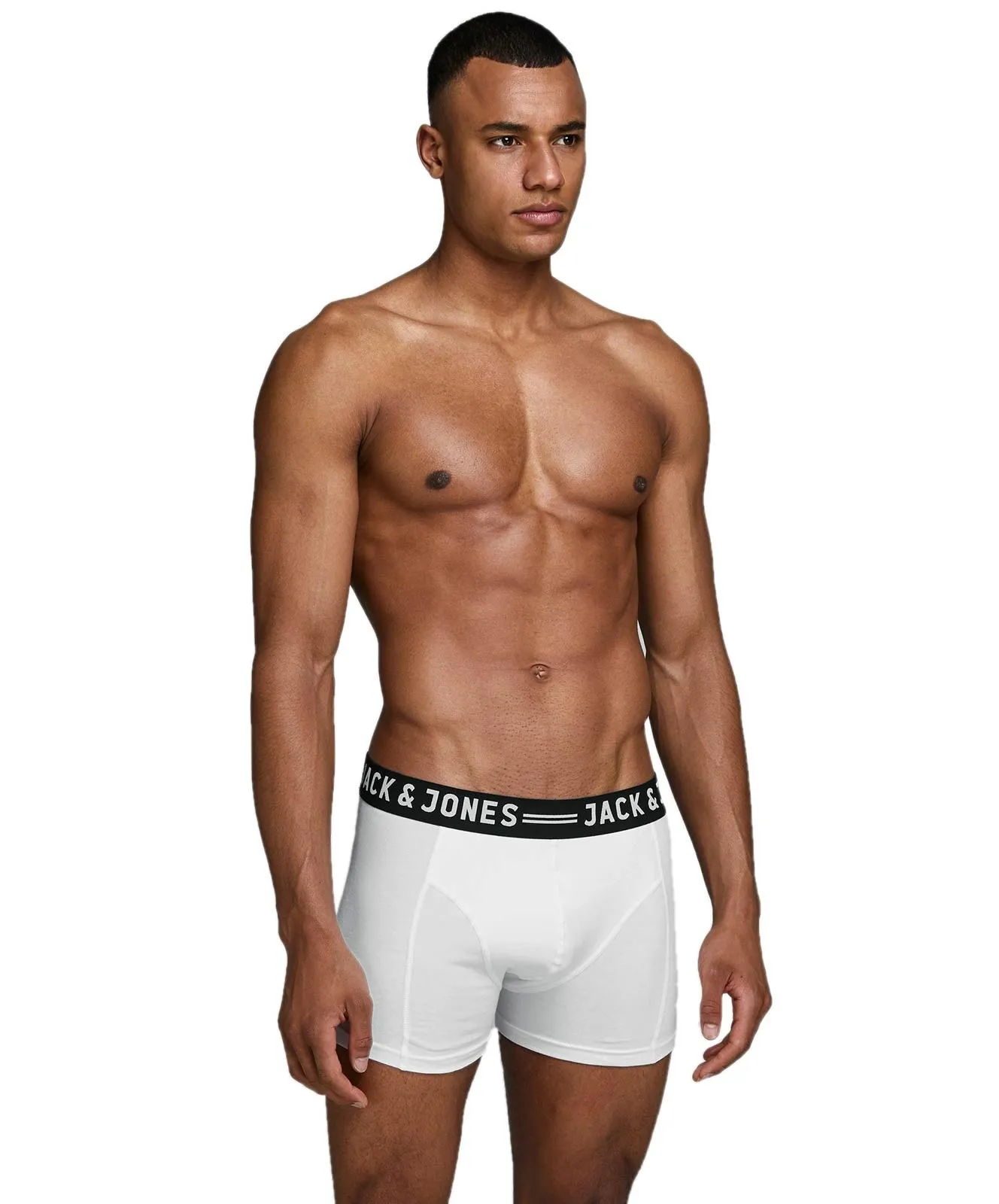 Herren Unterwäsche Sense Trunks 3-Pack von Jack & Jones in White