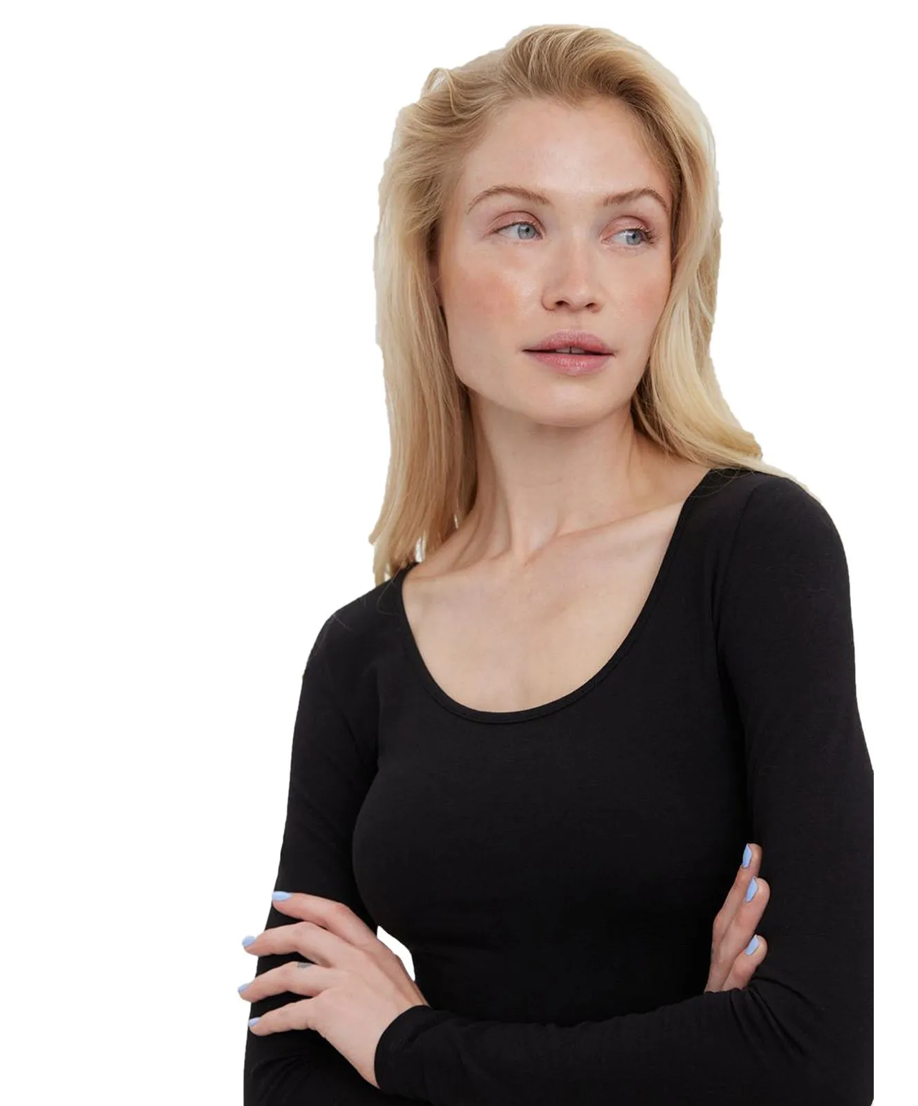 Damen Shirt Maxi My Soft Long U-Neck von Vero Moda in Black