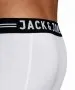 Herren Unterwäsche Sense Trunks 3-Pack von Jack & Jones in Light Grey Melange BLACK & WHITE