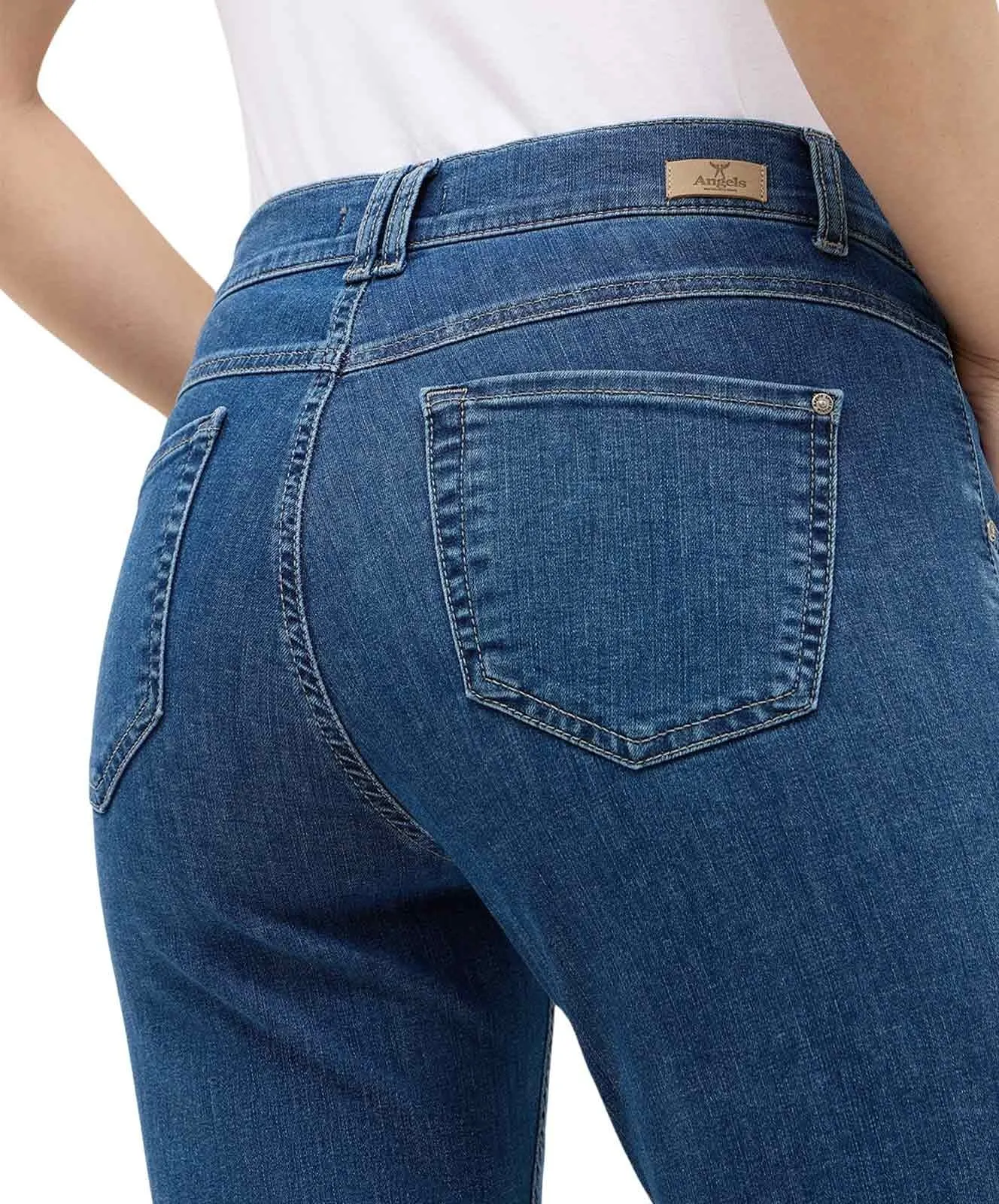 Damen Jeans Skinny Button von Angels in Mid Blue