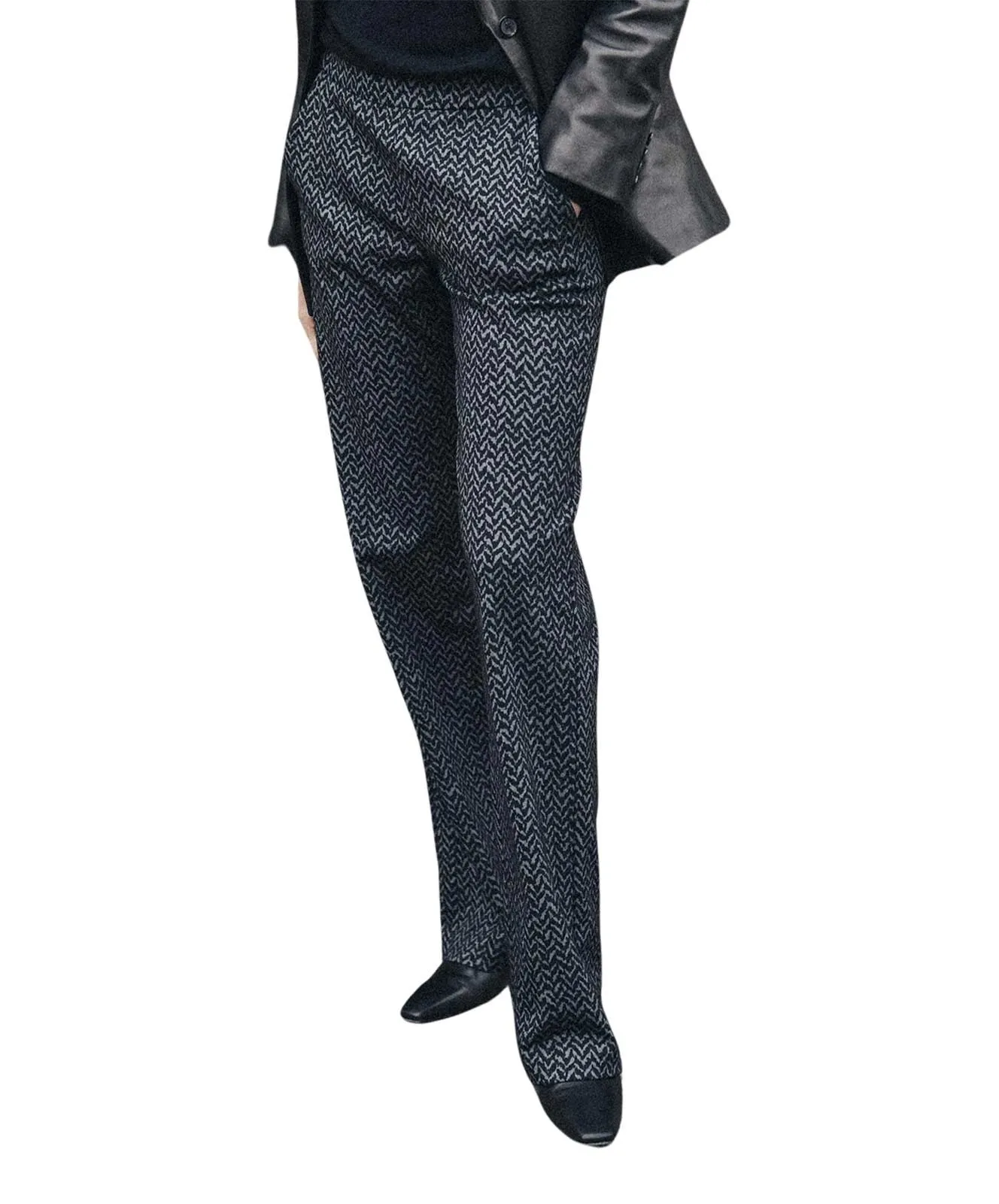 Damen Hose Chiara von MAC in Dark Herringbone Print