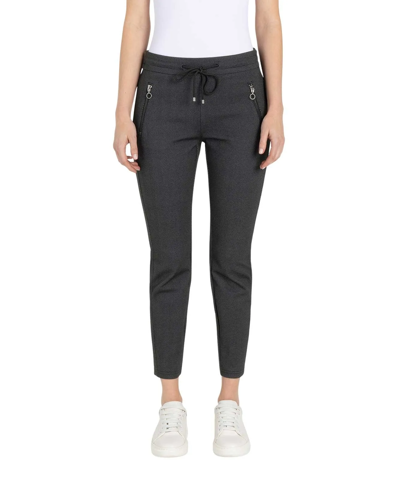 Damen Hose Easy Smart von MAC in Silver Zig Zag