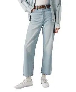 Levi‘s Ribcage in heller Stone-Waschung mit hohem Bund