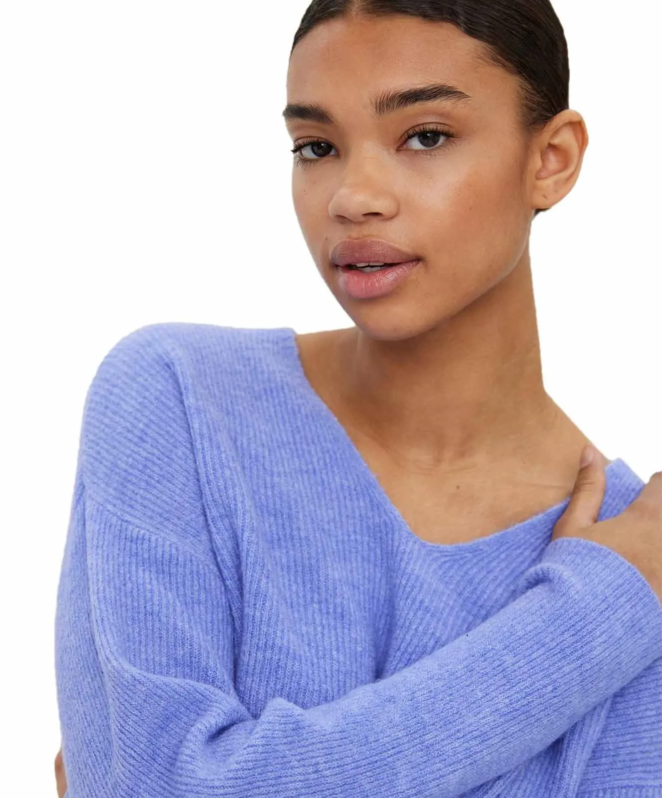 Damen Pullover Crewlefile von Vero Moda in Jacaranda